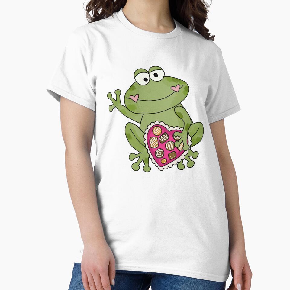 Cottagecore aesthetic cute frog holding a heart by HopItStudio