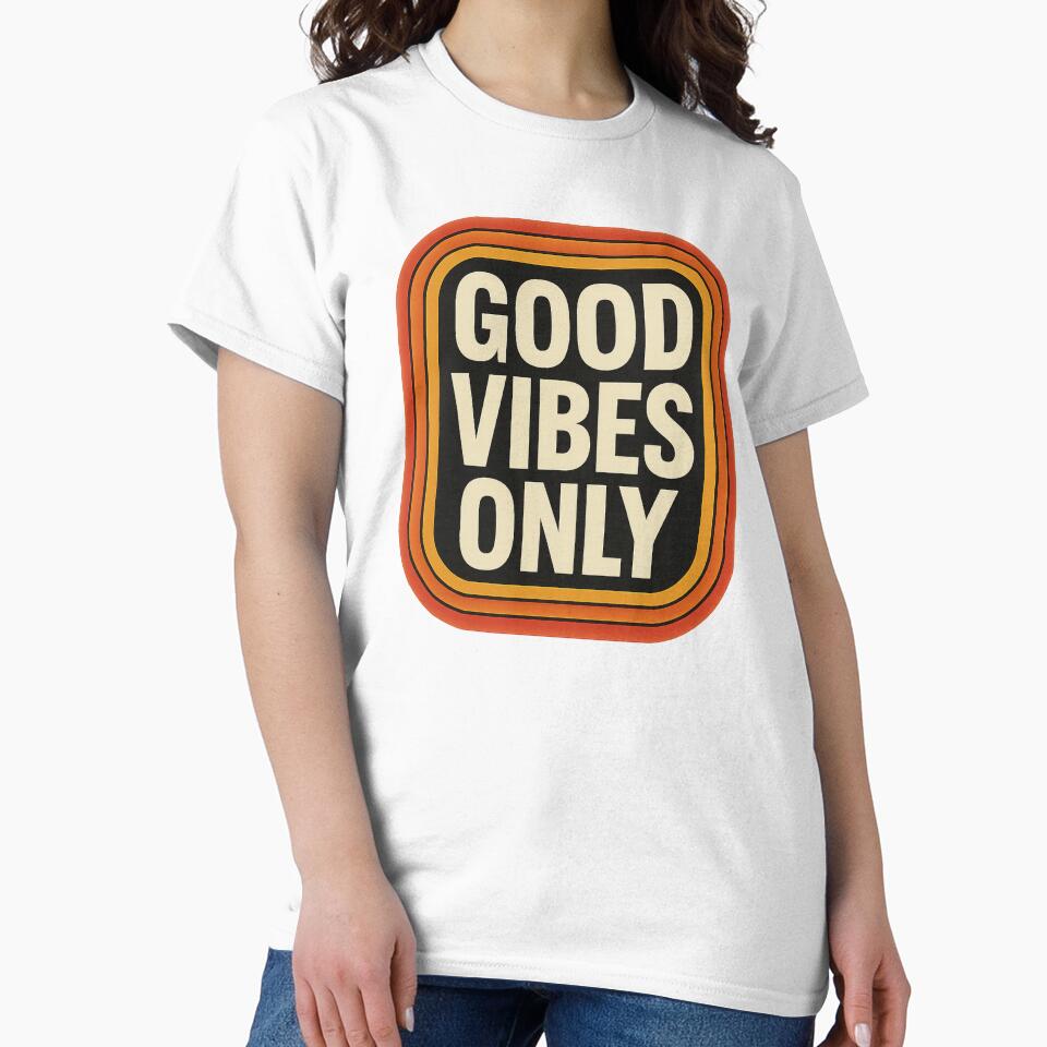 Good Vibes Only Retro Aesthetic – Vintage 70s Positive Quote Design by MEg-1985