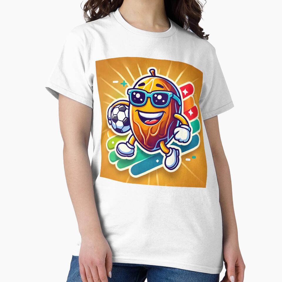 Title: Cheerful Date Fruit Playing Soccer by Peelya