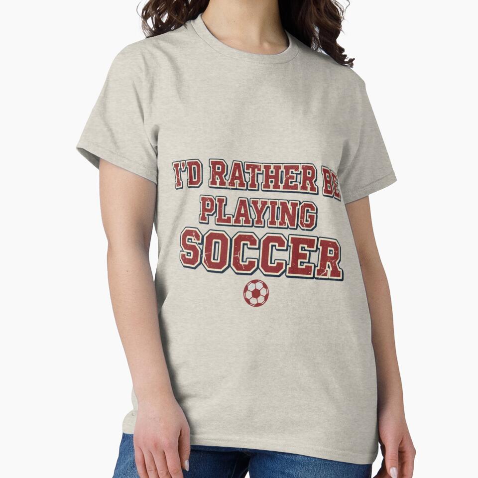I'd Rather Be Playing Soccer – Vintage Soccer Typography Quote by HappySproutArt