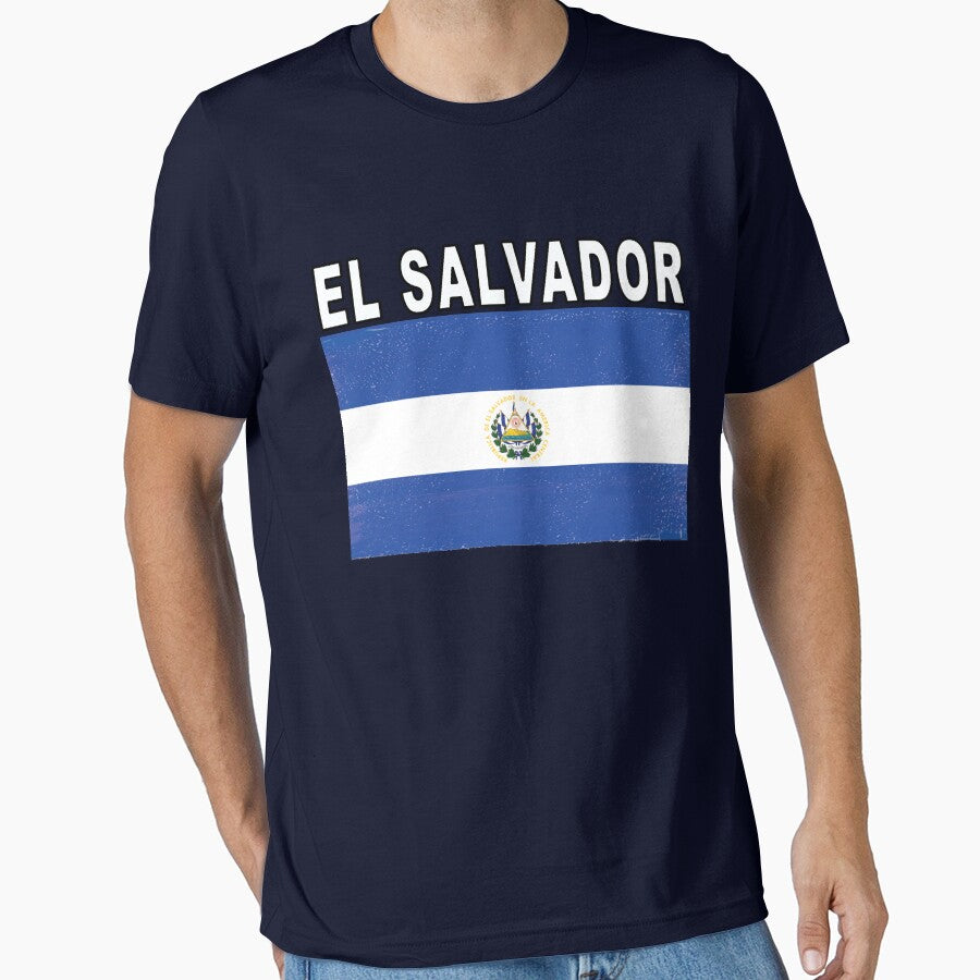 El Salvador Distressed Flag Game Team Design by merchhost