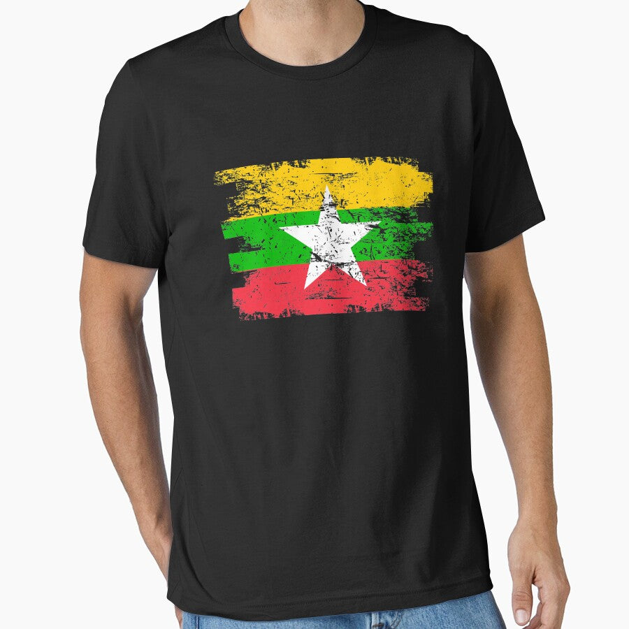 Myanmar Burma Shirt Gift Country Flag Patriotic Travel Asia Light by threadsmonkey