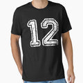Sport Team Jersey 12 T Shirt Football Soccer Baseball Hockey Basketball Twelve 12 012 Number by arcadetoystore