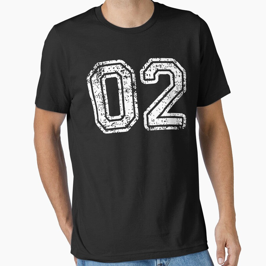 Sport Team Jersey 02 T Shirt Football Soccer Baseball Hockey Basketball Two 2 02 Number by arcadetoystore