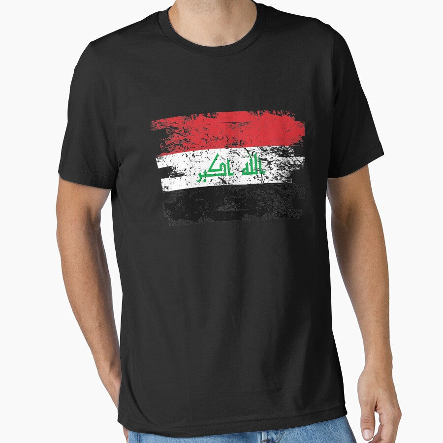 Iraq Shirt Gift Country Flag Patriotic Travel Asia Light by threadsmonkey