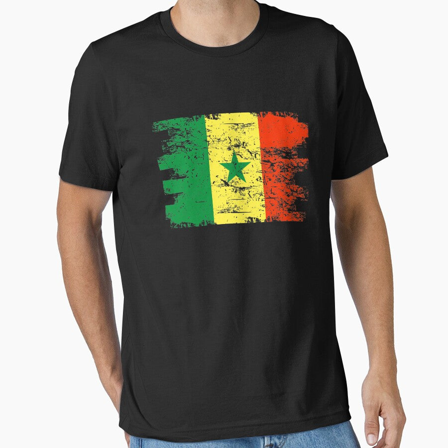 Senegal Shirt Gift Country Flag Patriotic Travel Africa Light by threadsmonkey