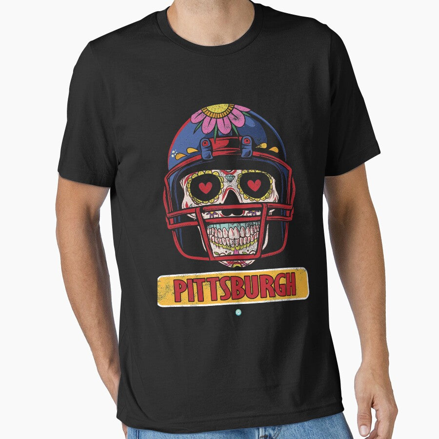 American Football - Pittsburgh Skull Football Gift by woormle