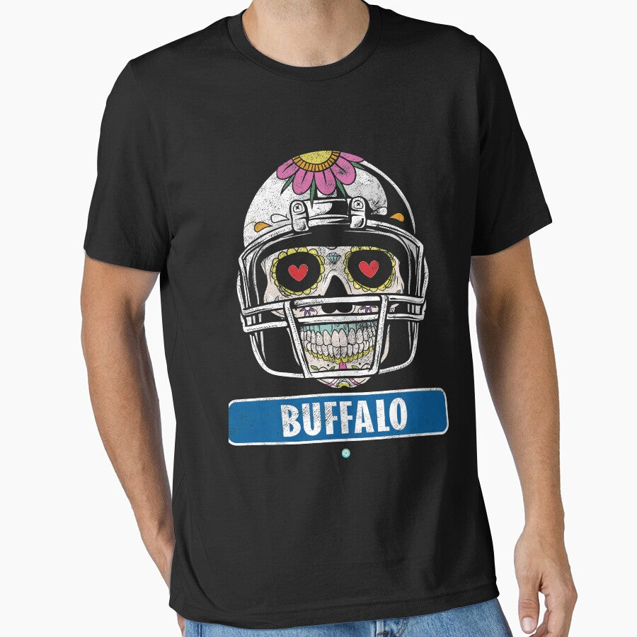 American Football - Buffalo Skull Football Gift by woormle