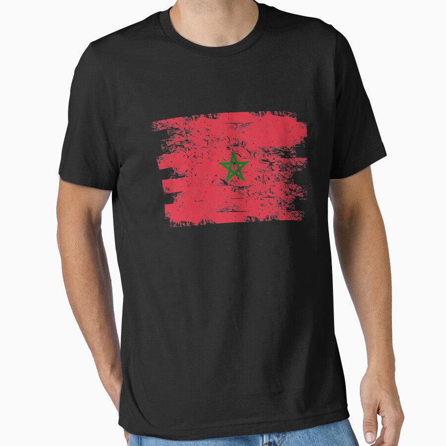 Morocco Shirt Gift Country Flag Patriotic Travel Africa Light by threadsmonkey