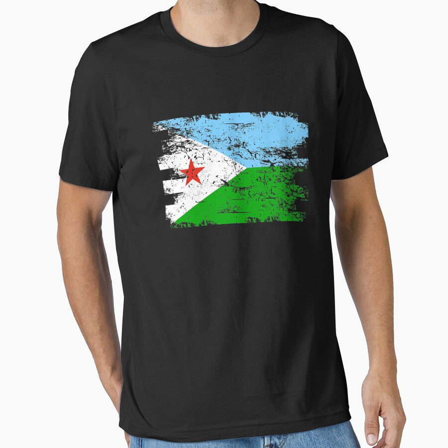 Djibouti Shirt Gift Country Flag Patriotic Travel Africa Light by threadsmonkey