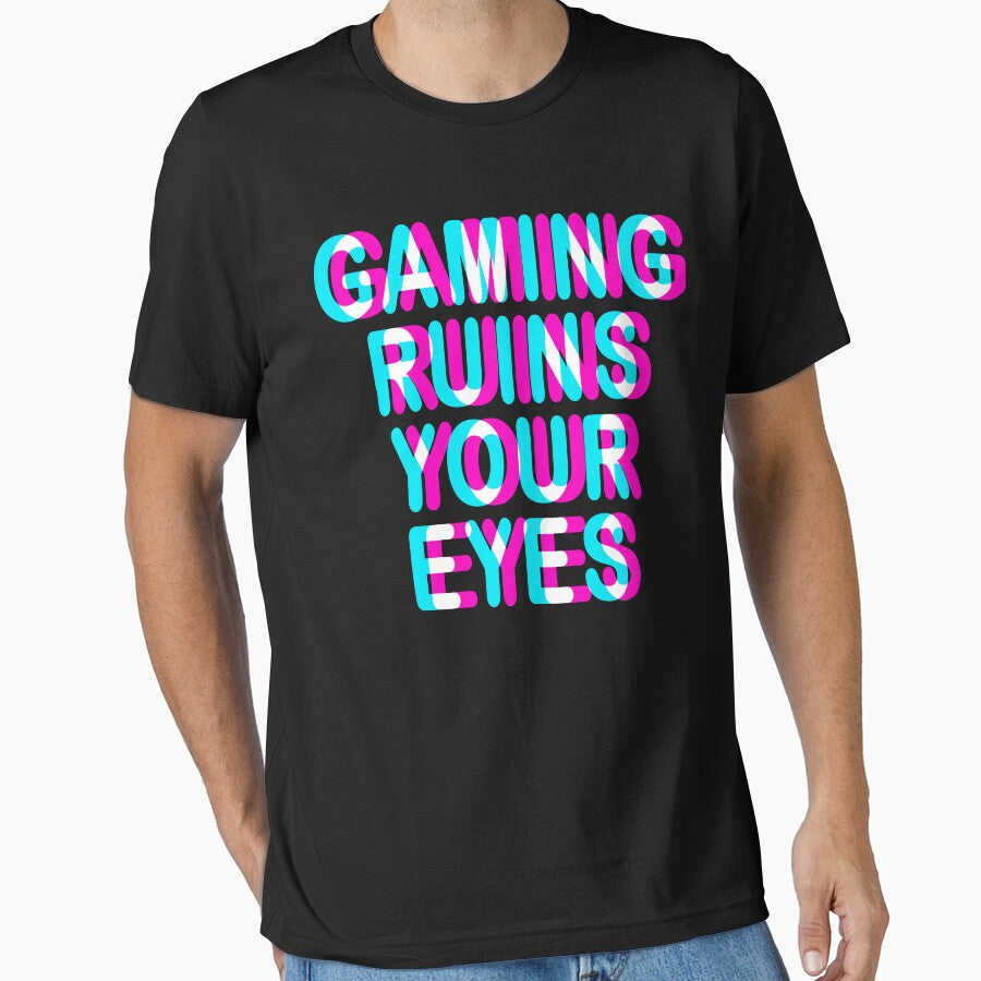 GAMER - GAMING RUINS YOUR EYES, TRIPPY 3D GAMING by ShirtWreck