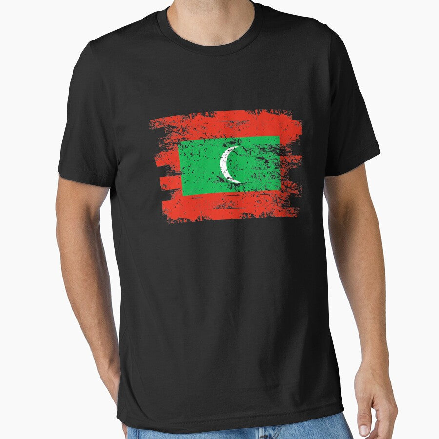 Maldives Shirt Gift Country Flag Patriotic Travel Asia Light by threadsmonkey