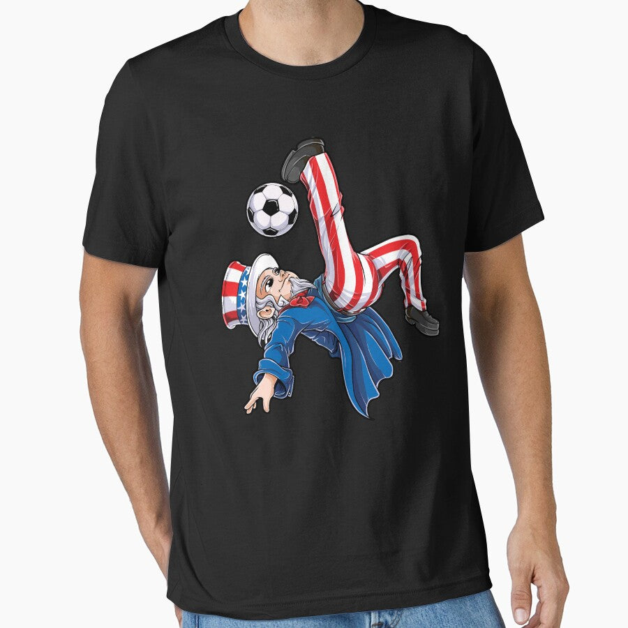 Soccer Uncle Sam T shirt 4th of July Kids Boys American Flag by LiqueGifts
