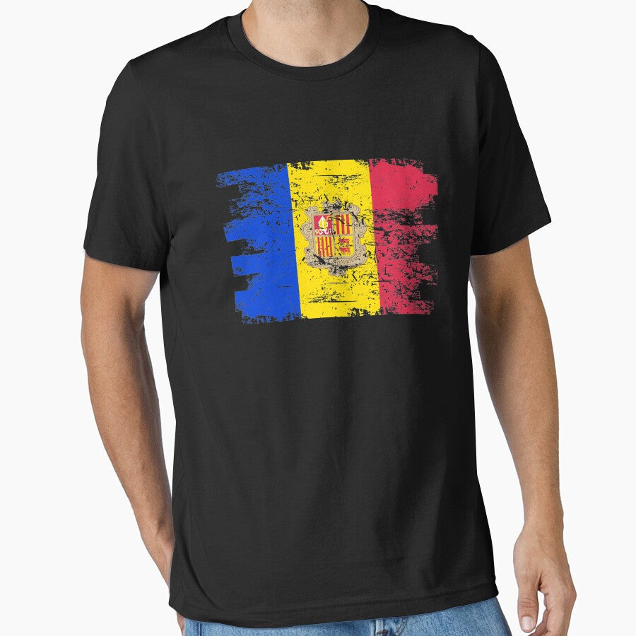Andorra Gift Country Flag Patriotic Travel Shirt Europe Light by threadsmonkey