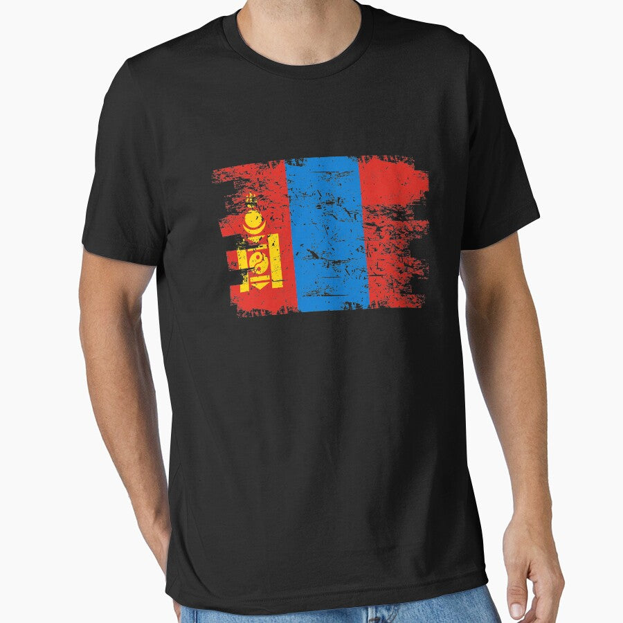 Mongolia Shirt Gift Country Flag Patriotic Travel Asia Light by threadsmonkey