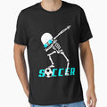 Dabbing Skeleton Soccer T-Shirt Halloween Costume by Tetete
