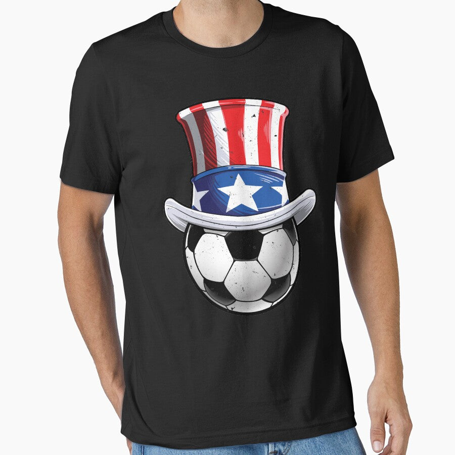 Uncle Sam American Flag Hat T shirt 4th of July Soccer Boys by LiqueGifts