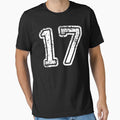 Sport Team Jersey 17 T Shirt Football Soccer Baseball Hockey Basketball Seventeen 17 017 Number by arcadetoystore
