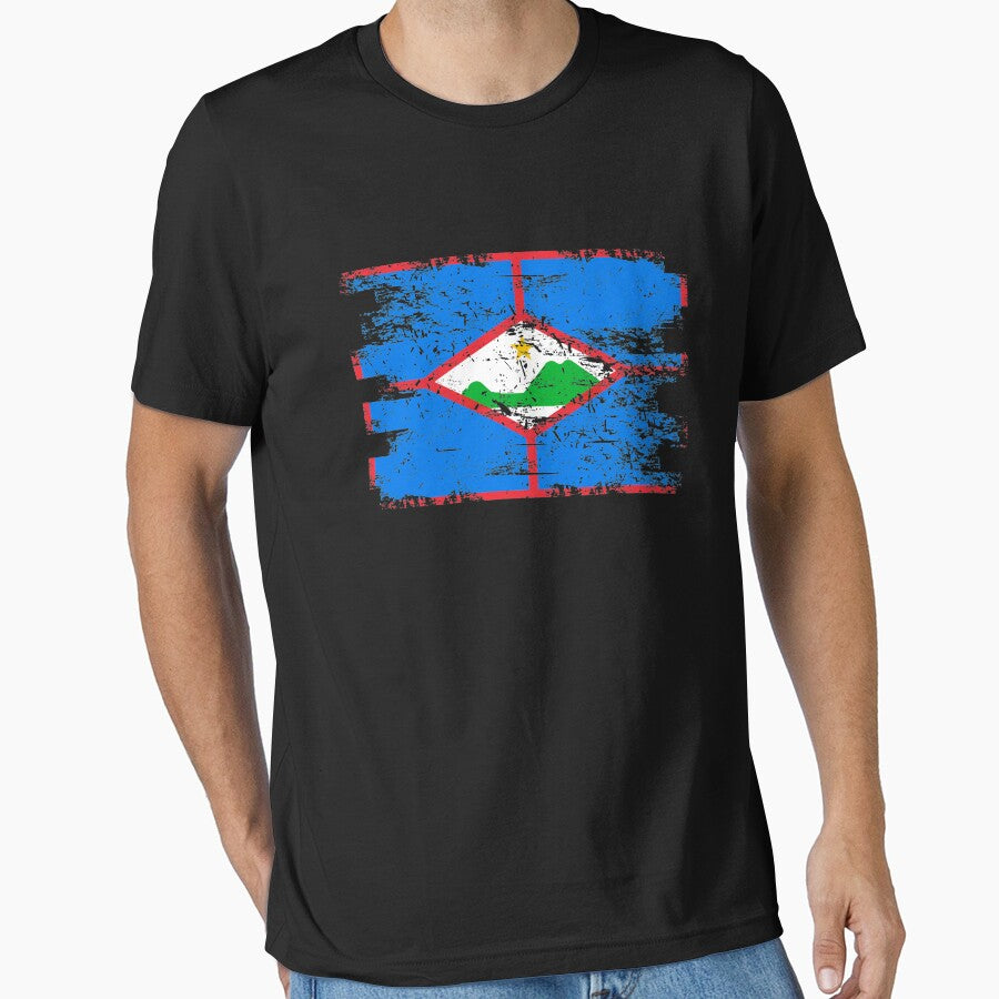 Sint Eustatius Flag Gift Country Patriotic Travel Shirt Americas Light by threadsmonkey