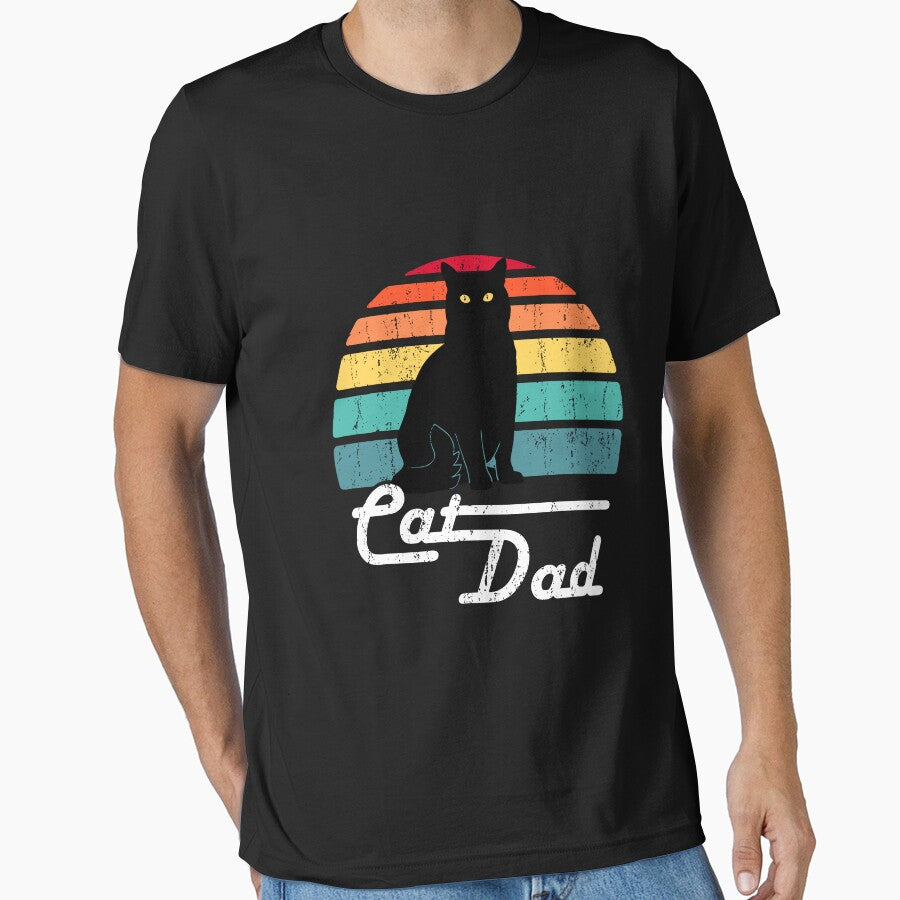 Cat Dad - Vintage Style Black Cat Lover by rcgela