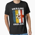 England Ukraine Retro Soccer Jersey Flag Ukrainian Football T-Shirt by PatternFariss