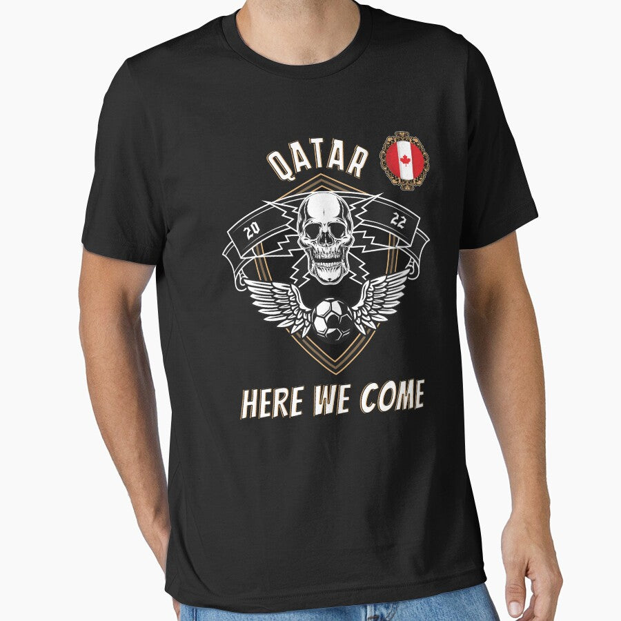 Qatar Here We Come Canada Vintage 2022 For Soccer Supporters Men Women by JooArtPrints  ★★★★★