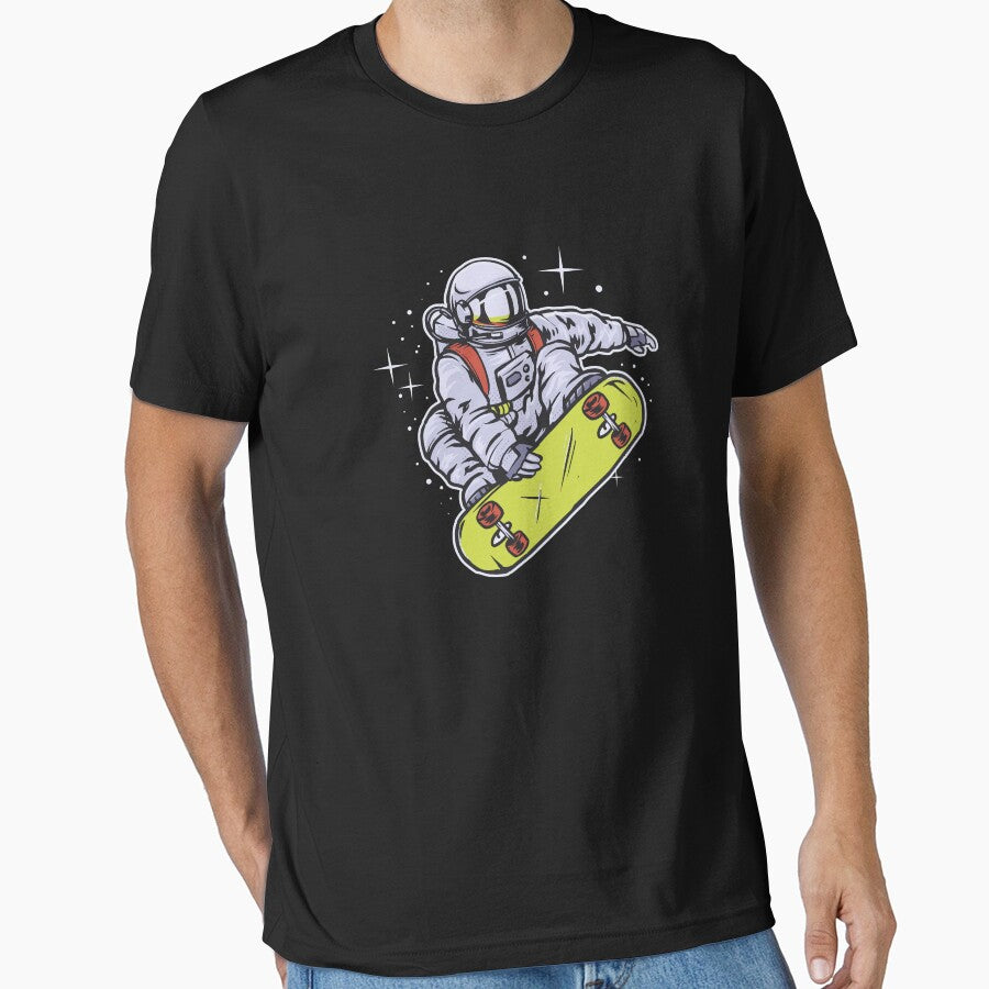skateboarding astronaut in space by buzwin