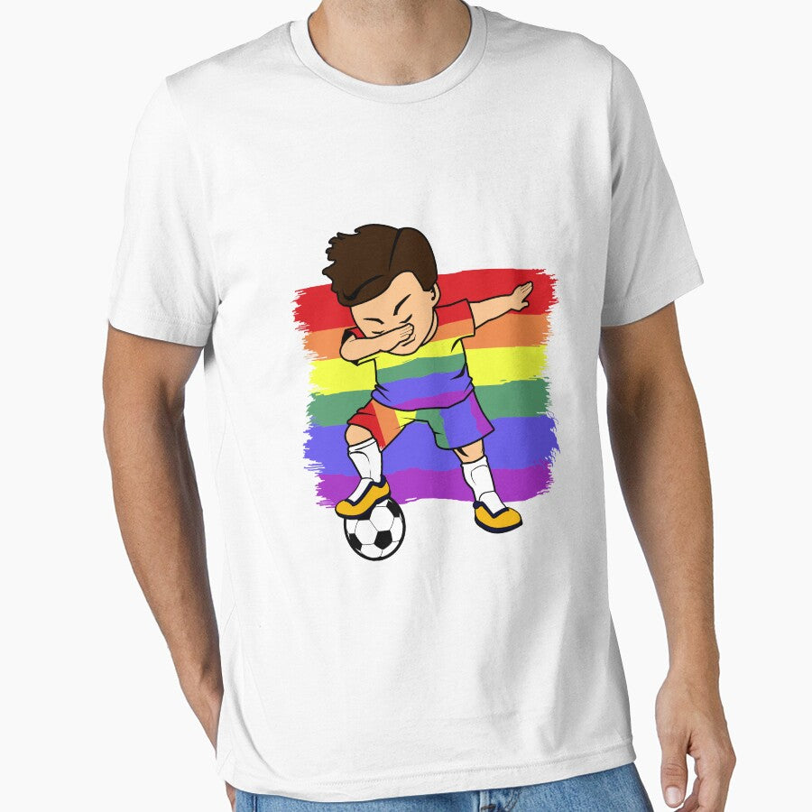 Dabbing Soccer Player Gay Pride LGBTW Rainbow Flag Sunglasses by CreativeStrike