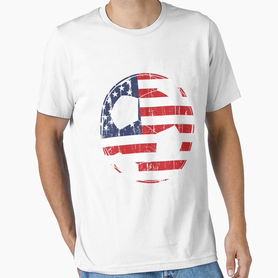 Distressed Soccer Ball American Flag by Theodore Cory