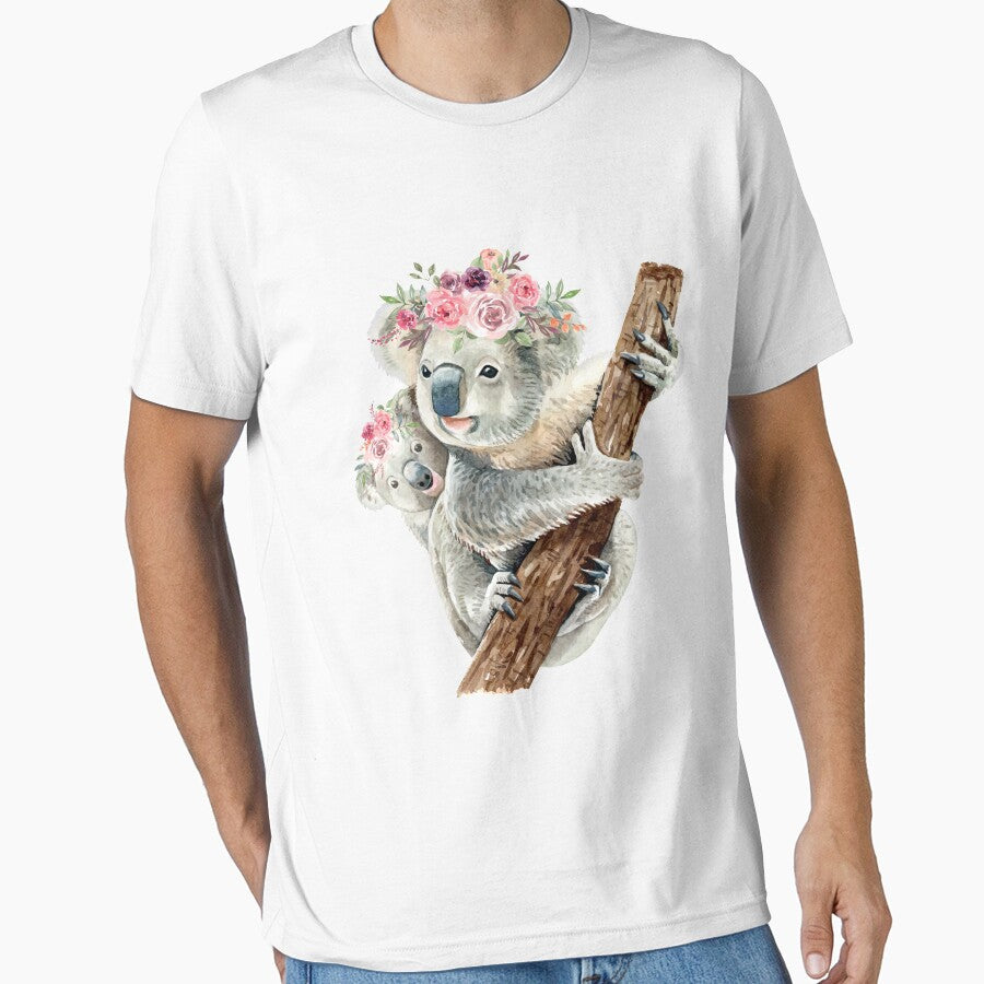 Baby Koala Floral Watercolor by atlaspa