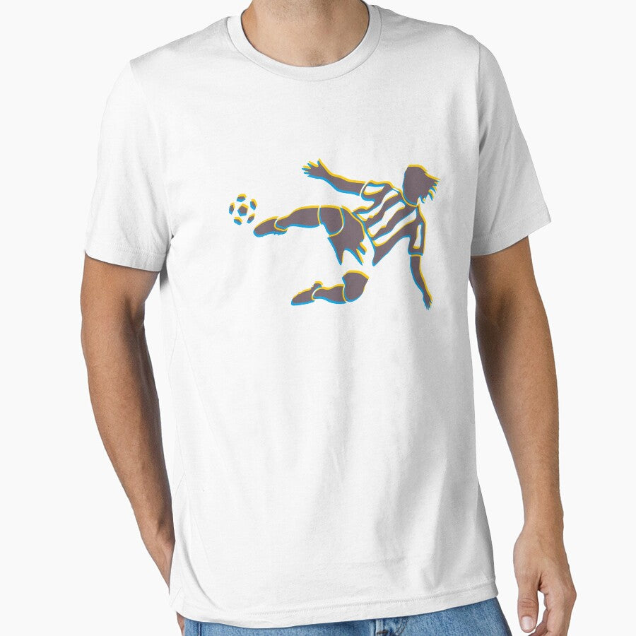 Footballer or Soccer player kick football ball by etraveler