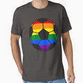 LGBT Rainbow Flag Soccer Football Gay Pride Love Mens Womens by pipsmerch
