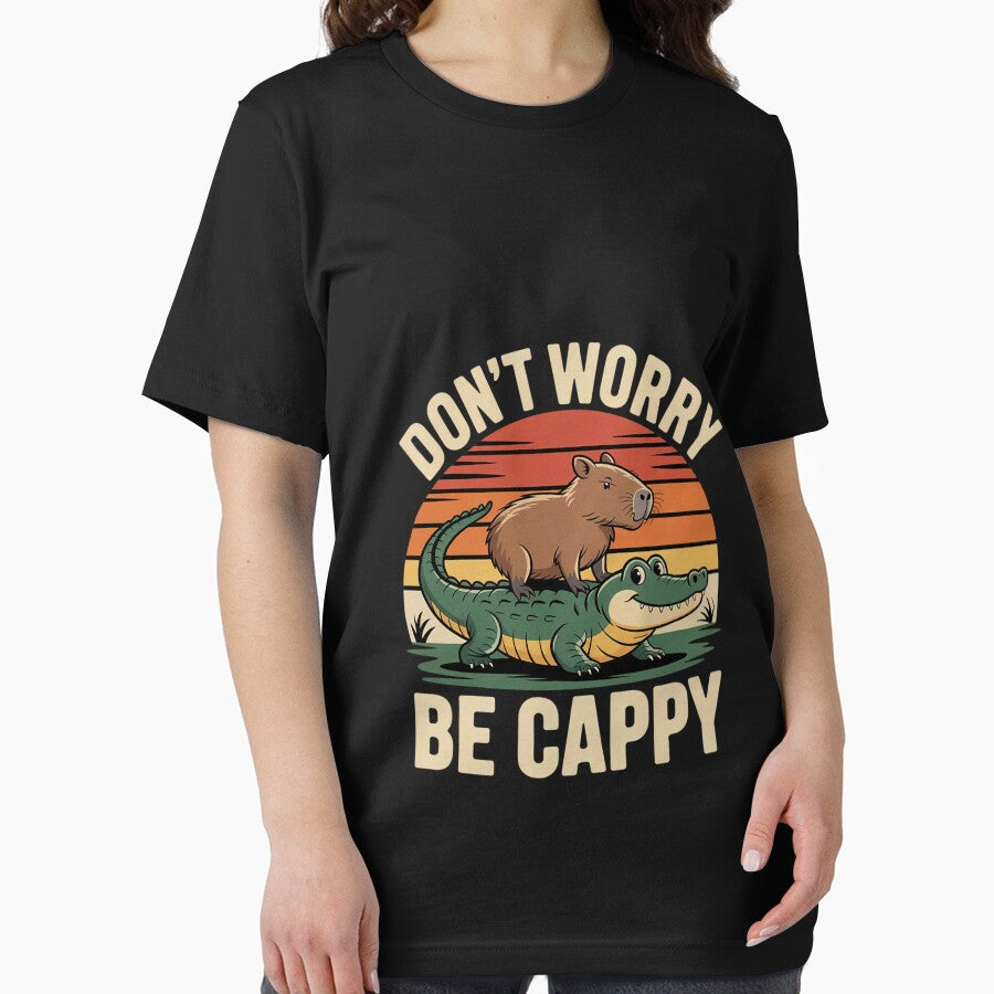 Don't Worry Be Cappy Capybara Riding On A Crocodile by FadeOfThrone
