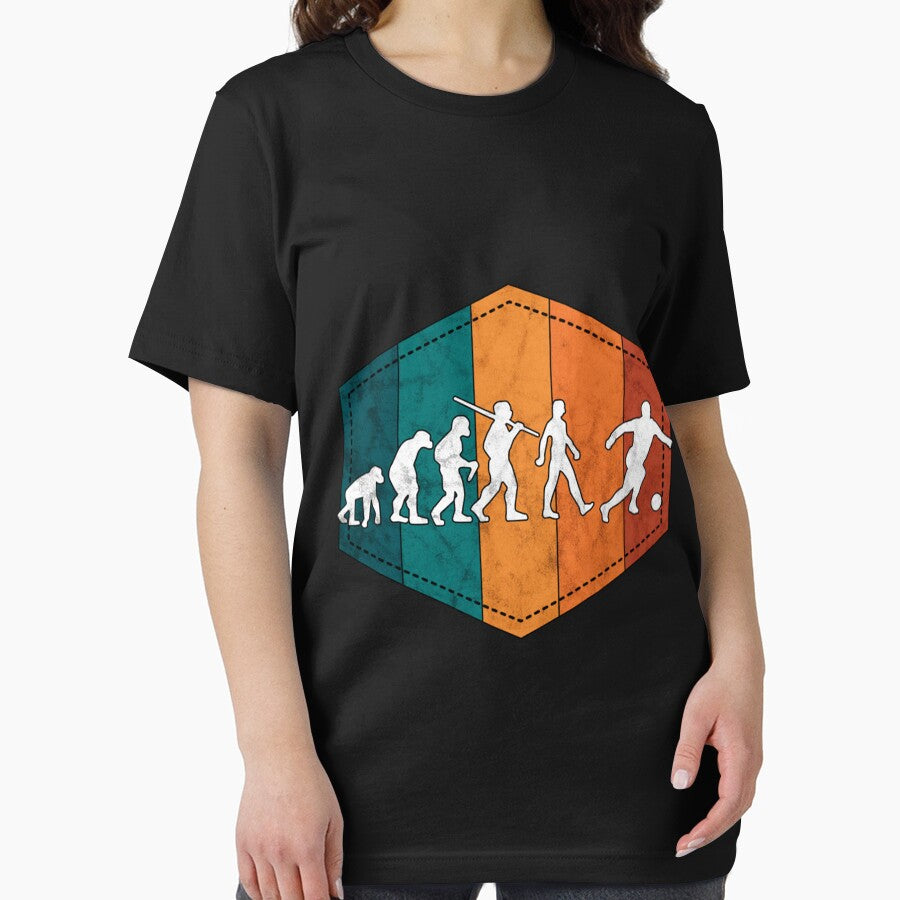 Soccer Evolution Goalscorer Retro Essential T-Shirt by monica45je
