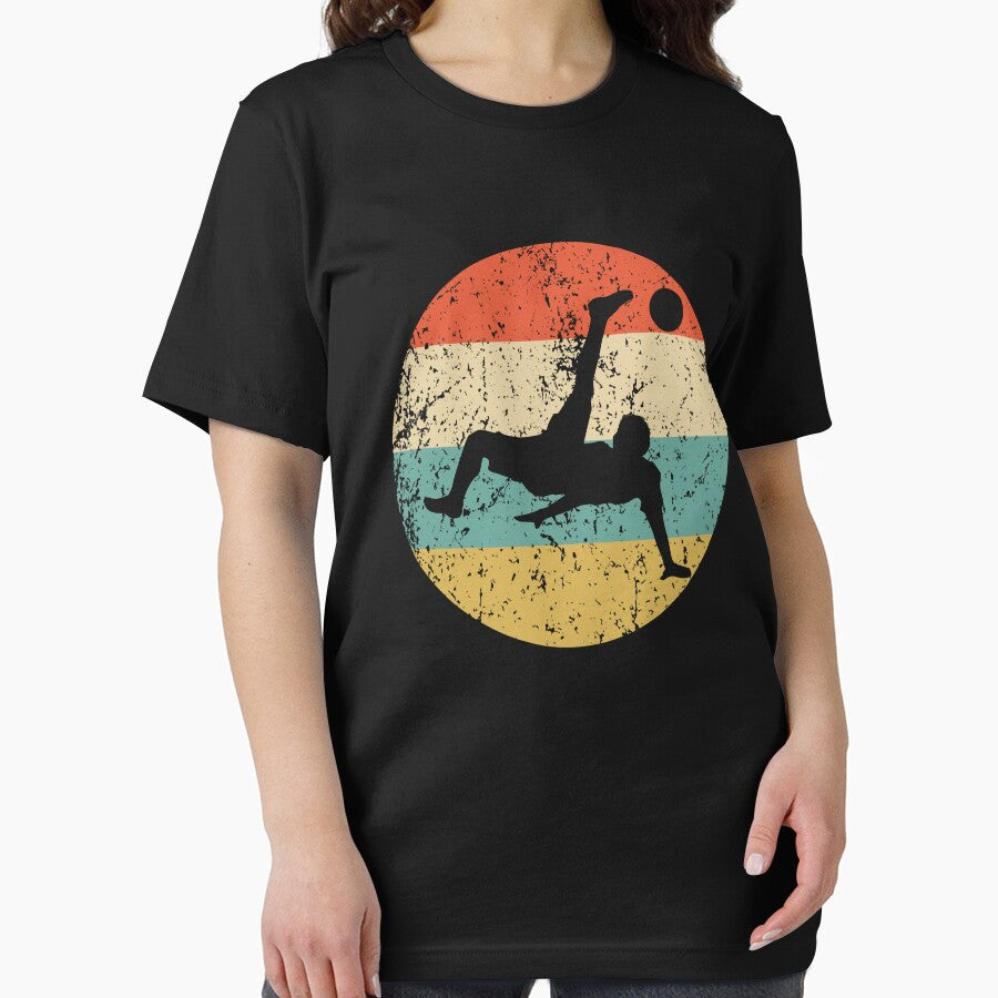 Soccer Player Bicycle Kick Silhouette Retro Sports by ReallyAwesome