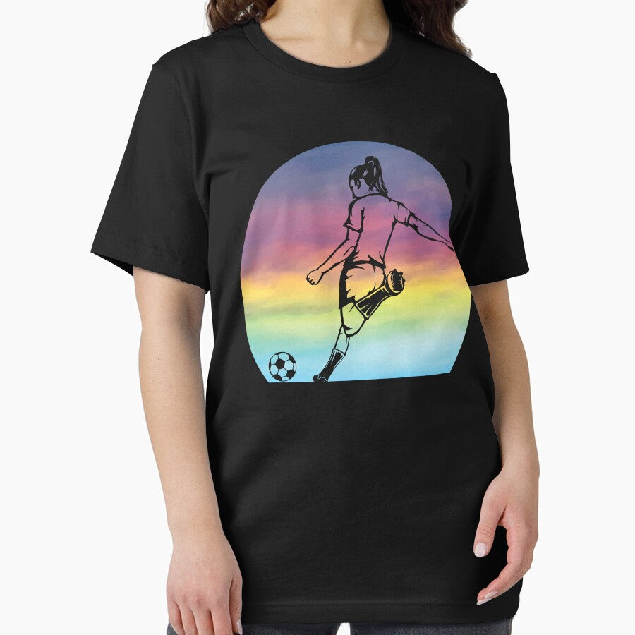 Women's Soccer Silhouette Retro Sunset Girls Soccer Player by MintedFresh