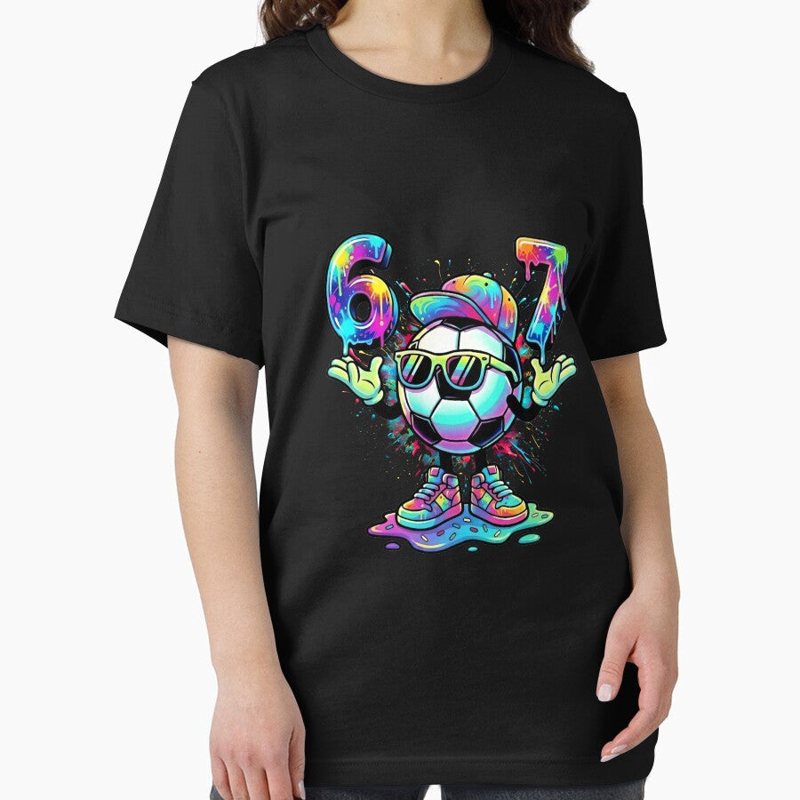 Colorful Soccer 67 Six Seven Drip Art Shirt by LashondaGreen89