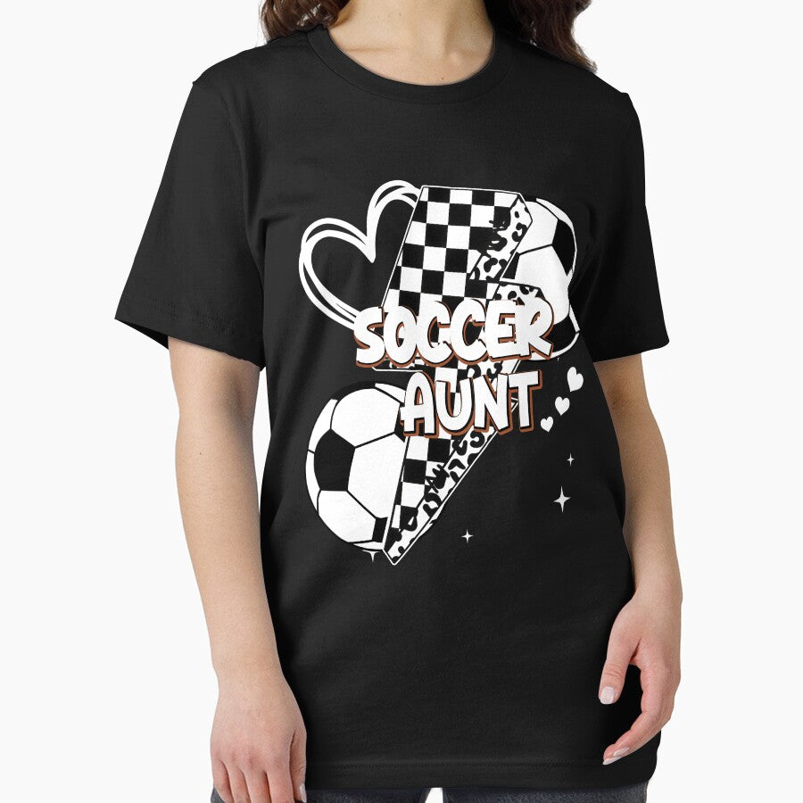Trendy Soccer Aunt Checkered Lightning Tee by LarryMBrown