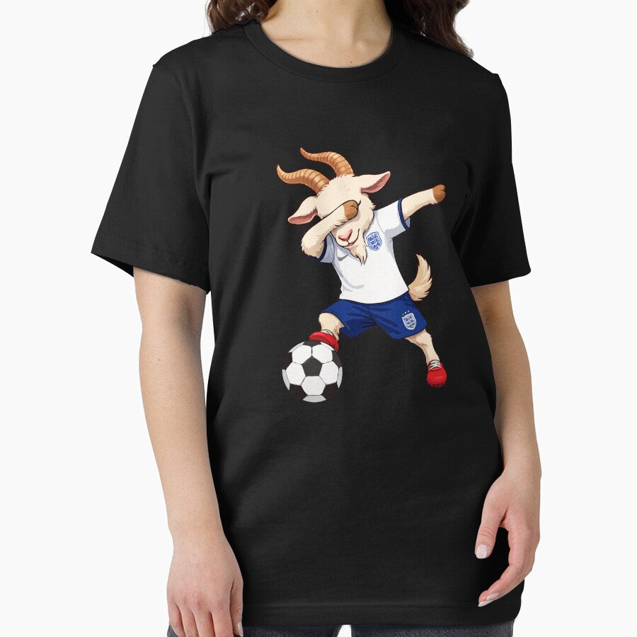 England GOAT Soccer Player Dabbing – Funny England Football Mascot Cartoon Art by BrainBubbleArt