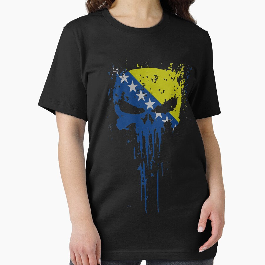 Bosnia Herzigova Flag  Skull design by AEGMEDIA