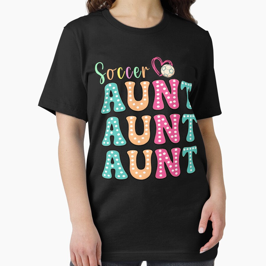 Colorful Soccer Aunt Polka Dot Tee by LarryMBrown