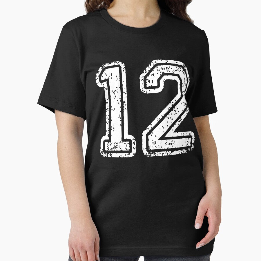 Sport Team Jersey 12 T Shirt Football Soccer Baseball Hockey Basketball Twelve 12 012 Number by arcadetoystore