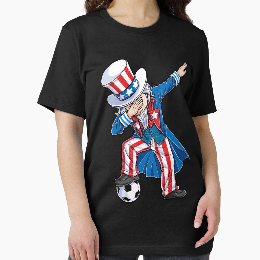 Dabbing Uncle Sam Kids Soccer T shirt 4th of July Kids Boys by LiqueGifts