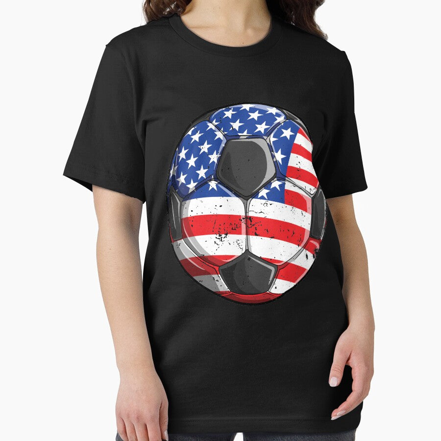 Soccer American Flag 4th of July T shirt Kids Boys Girls by LiqueGifts