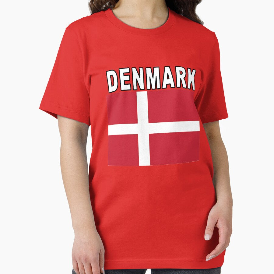 Denmark Flag Style Soccer Tee by merchhost