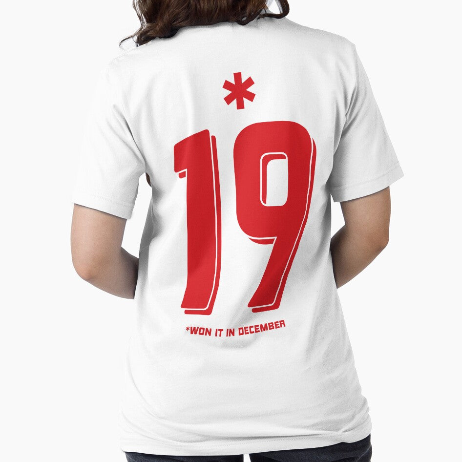 Liverpool 19 Asterisk, Won It In December, Back Print Style by gamefacegear