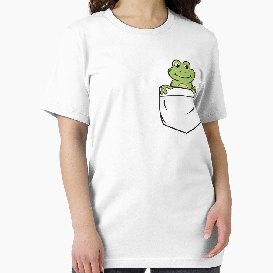 Cute frog in a pocket.  Cottagecore aesthetic frog by HopItStudio