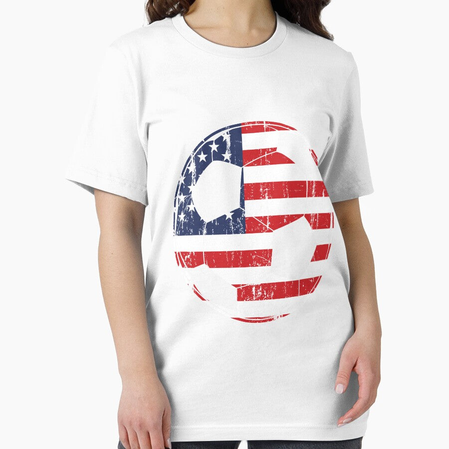 Distressed Soccer Ball American Flag by Theodore Cory