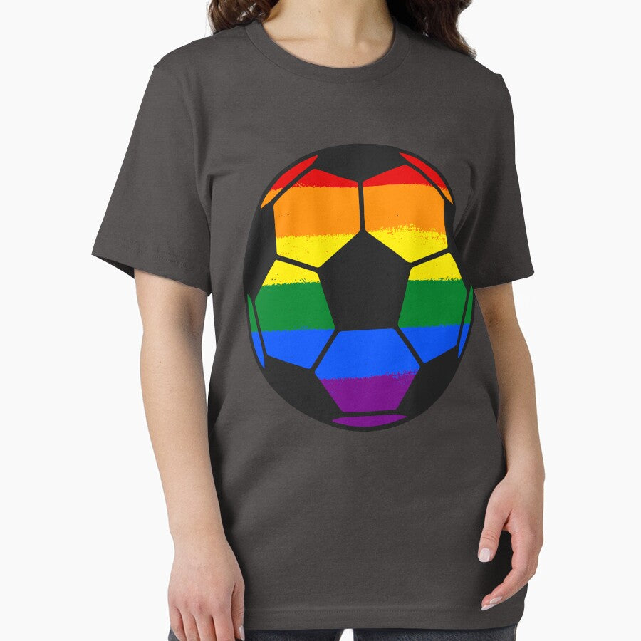 LGBT Rainbow Flag Soccer Football Gay Pride Love Mens Womens by pipsmerch