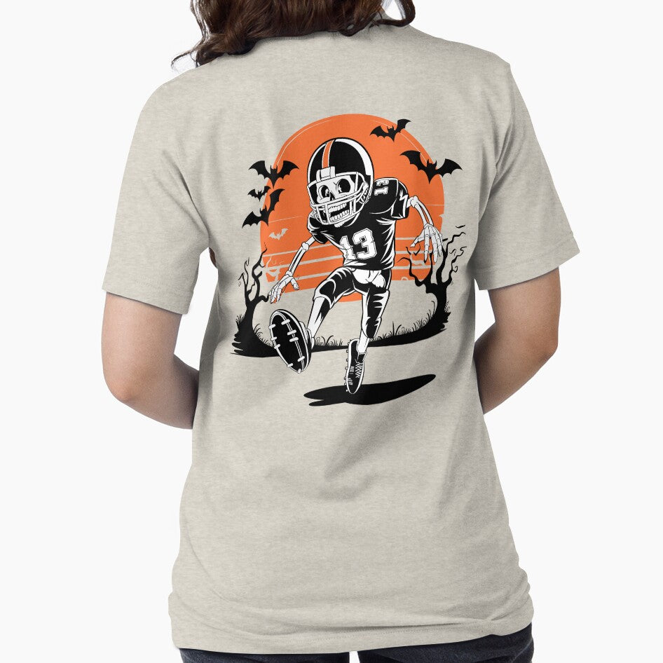 Skeleton Football Player with Bat Halloween Party gift by waterloop